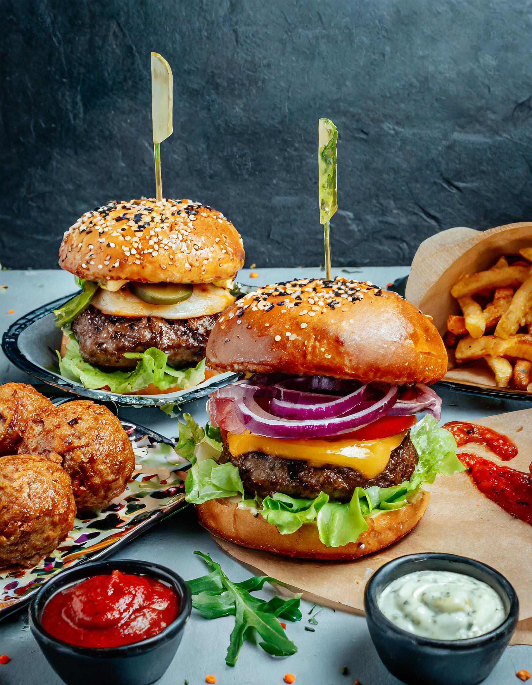 Kreatives Burger-Menü mit außergewöhnlichem Design